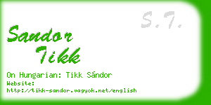 sandor tikk business card